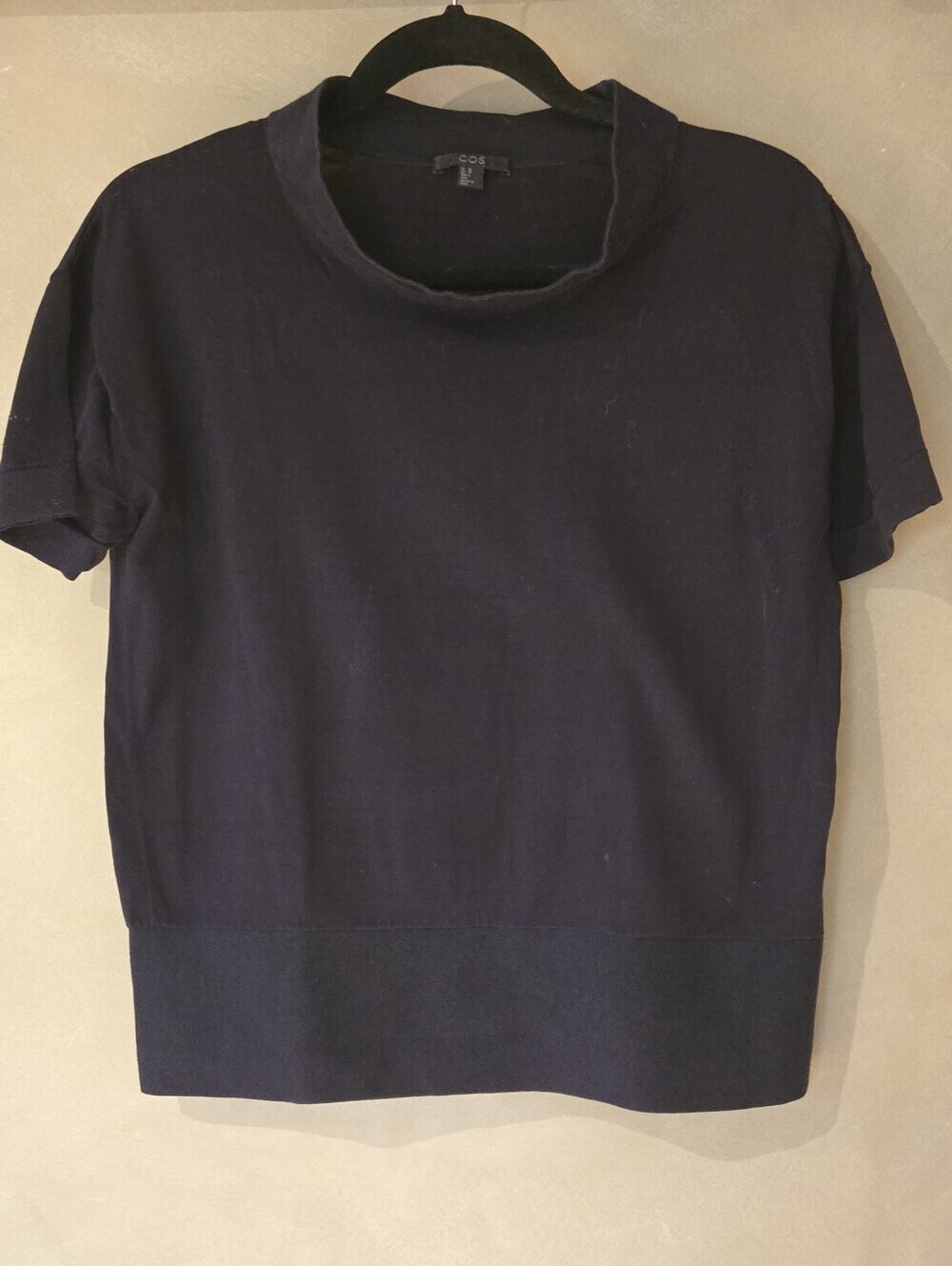 COS | Black Minimalist Mock Neck Knit Top, Size XS - Picture 2 of 7